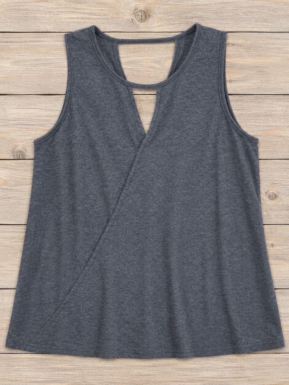 Poetsky Gray Sleeveless Tank Top Women's Small Stretch Knit